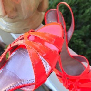 Women's Jean-Michel Cazabat Neon Red Strap Heels